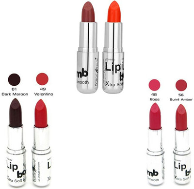 

Color Fever Silver Pink Lipstick Combo 3(Walnut, Orange, Maroon, Valentino, 24 g)