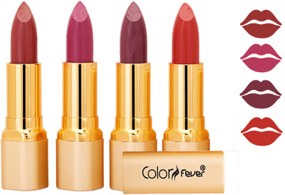 

Color Fever Exclusive Long Lasting Intense Wear Matte Lipstick (Multicolor) 56(Mauve, Plum, Plum, Orange, 16.8 g)