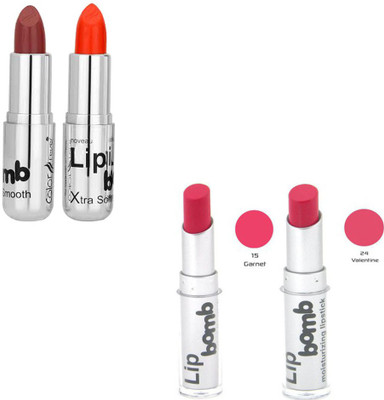 

Color Fever Bomb Orange Lipstick Combo 1(Garnet, Valentine, Walnut, Coral, 16 g)