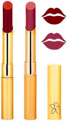 

Rythmx Mahroon+Plum Pink Color Lipstick Combo 204(Multicolor,)