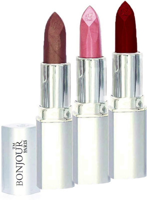 

Bonjour Professional 0336 Coffee Light PinkDark Red Lipstick(Light Pink, Coffee, Dark Red)