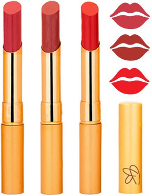 

Rythmx Mauve+Brik Red+Hot Red Color Lipstick Combo 324(Multicolor,)