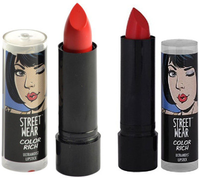 

Street Wear Fire Ex & Riveting Rouge Lipstick(Multi, 4 g)
