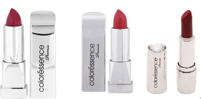 

Coloressence Multicolor Pack of 3 Lipsticks(Sparkling Rum, Vibrant Red, Valentine, 4 g)