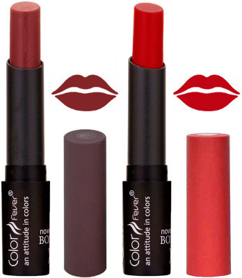 

Color Fever Brown Creamy Matte Offer Lipstick Set-01-18(Brown, Red, 7 g)