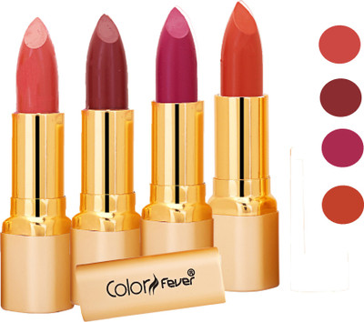 

Color Fever Exclusive Long Lasting Intense Wear Matte Lipstick (Multicolor) 58(Mauve, Plum, Purple, Brick Orange, 16.8 g)