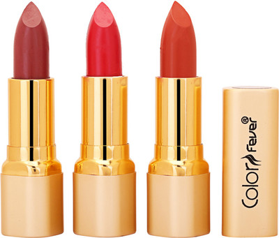 

Color Fever Non Transfer Premium Soft Matte Lipstick Set of 3 ( Mauve Red Brick Orange Colors) 079(Multicolor, 12.6 g)