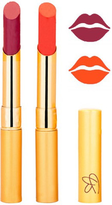 

Rythmx Plum Pink +Orange Color Lipstick Combo 213(Multicolor,)