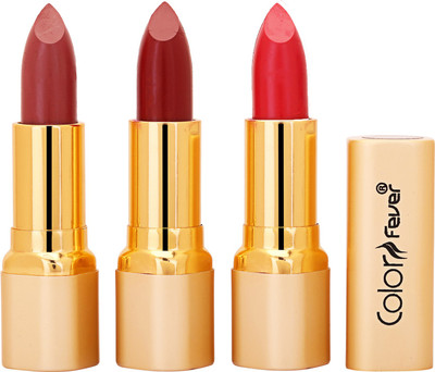 

Color Fever Non Transfer Premium Soft Matte Lipstick Set of 3 ( Mauve Mauve Red Colors) 065(Multicolor, 12.6 g)