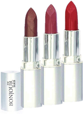 Bonjour Paris Professional 008 Coffee,Mauve,Sweet Red Lipstick(Coffee, Mauve, Sweet Red, 11.4 g)
