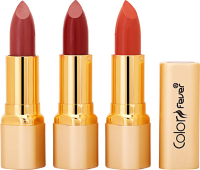 

Color Fever Non Transfer Premium Soft Matte Lipstick Set of 3 ( Mauve Mauve Brick Orange Colors) 068(Multicolor, 12.6 g)