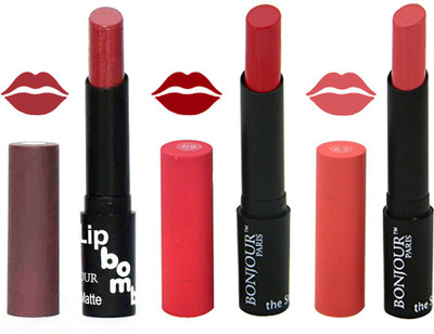 

Bonjour Paris Super Matte Lipstick Combo 165(Multicolor,, 10.5 g)