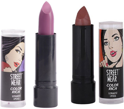 

Street Wear Mystic Mauve & Pink Champagne Setof2 Lipstick(Multi, 4 g)