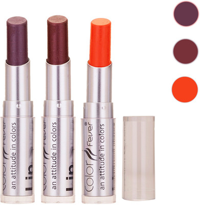 

Color Fever New Delhi Girls Selected Color Lipstick 43(Plum, Brown, Orange)