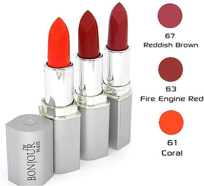 

Bonjour Paris Orange Lipstick Combo 67 63 61(Multicolor,, 12 g)
