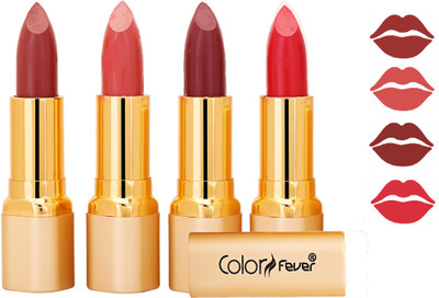 

Color Fever Exclusive Long Lasting Intense Wear Matte Lipstick (Multicolor) 66(Mauve, Peach, Mauve, Red, 16.8 g)