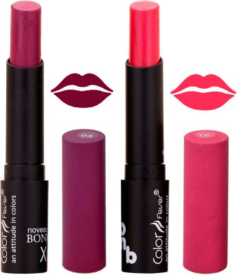 

Color Fever Purple Creamy Matte Offer Lipstick Set-04-16(Purple, Pink, 7 g)