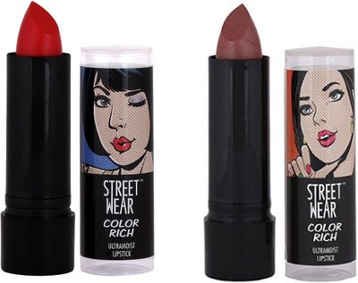 

Street Wear Very Vampire & Pink Champagne Setof2 Lipstick(Multicolor, 4 g)