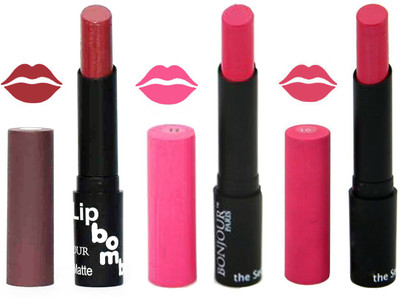 

Bonjour Paris Super Matte Lipstick Combo 182(Multicolor,, 10.5 g)