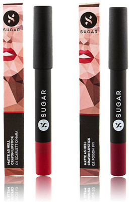 

Sugar MATTE AS HELL CRAYON LIPSTICK 01 SCARLETT O'HARA (RED) + 03 POISON IVY (WINE)(RED, WINE, 5.6 g)