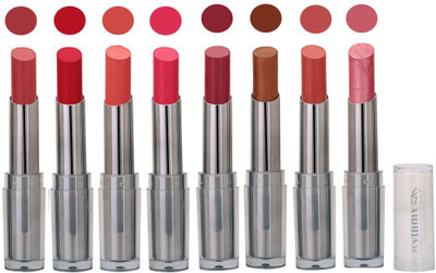 

Rythmx Rich Shades Smooth Matte Lipstick (Pack of 8) 550(Rich brown,Redish Pink,Peach,Pink,Plum,Copper,Musted,Shimmer Voilet)