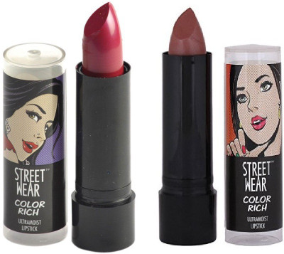 

Street Wear Berry Licious & Pink Champagne Setof2 Lipstick(Multi)