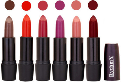 

Rythmx Multi Shade Soft Matte Lipstick (Pack of 6) 993(Shade - 033)