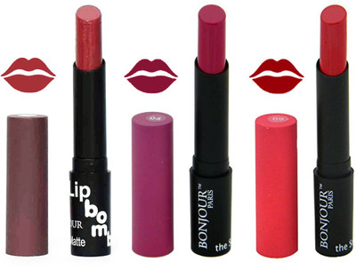

Bonjour Paris Super Matte Lipstick Combo 105(Multicolor,, 10.5 g)
