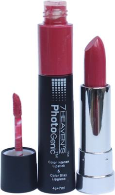 

7 Heaven's Color Intense Lipstick & Color Stay Lip Gloss(Pink My Way, 7 ml)