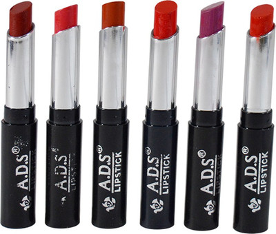 

ADS Glossy & Shine Lipstick Pack of 6(GPTGU-A5, 3 g)
