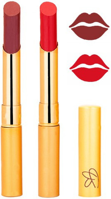 

Rythmx Red+Brown Color Lipstick Combo 215(Multicolor,)