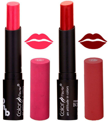 

Color Fever Pink Creamy Matte Offer Lipstick Set-16-17(Pink, Maroon, 7 g)
