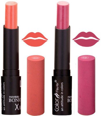 

Color Fever Peach Creamy Matte Offer Lipstick Set-07-10(Peach, Wine, 7 g)