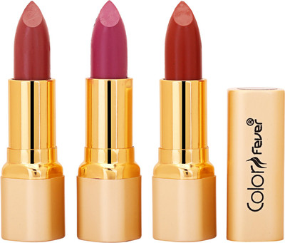 

Color Fever Non Transfer Premium Soft Matte Lipstick Set of 3 ( Mauve Plum Dry Orange Colors) 005(Multicolor, 12.6 g)