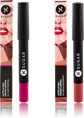 

Sugar MATTE AS HELL CRAYON LIPSTICK 02 MARY POPPINS (FUCHSIA) + 04 HOLLY GOLIGHTLY (NUDE)(FUCHSIA, NUDE, 5.6 g)