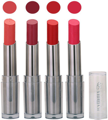 

Rythmx Lipstick in Peach,Deep Plum,Red,Royal Pink Pack of 4(Multicolor)