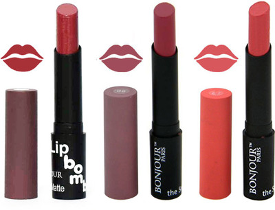 

Bonjour Paris Super Matte Lipstick Combo 156(Multicolor,, 10.5 g)