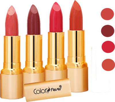 

Color Fever Exclusive Long Lasting Intense Wear Matte Lipstick (Multicolor) 40(Mauve, Plum, Neon, Brick Orange, 16.8 g)