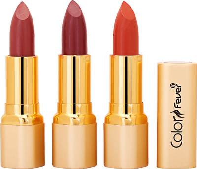

Color Fever Non Transfer Premium Soft Matte Lipstick Set of 3 ( Mauve Mauve Brick Orange Colors) 034(Multicolor, 12.6 g)