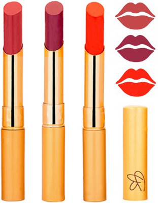 

Rythmx Mauve+Plum Purple+Orange Color Lipstick Combo 335(Multicolor,)