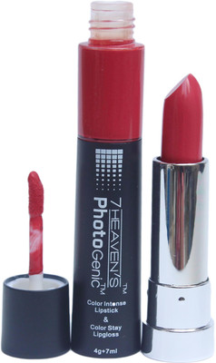 

7 Heaven's Color Intense Lipstick & Color Stay Lip Gloss(Pinky, 7 ml)