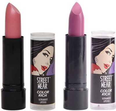 

Street Wear Color Rich Ultra Moist Lipstick - Puzzle Me Pink and Mystic Mauve, Set of 2(Pink)