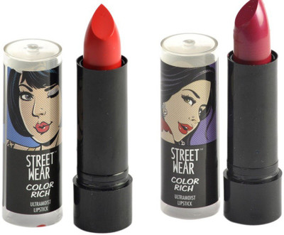 

Street Wear Fire Ex & Berry Licious Setof2 Lipstick(Multicolor, 4 g)