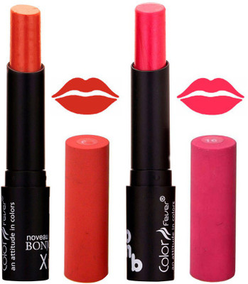 

Color Fever Brick Orange Creamy Matte Offer Lipstick Set-15-16(Dark Orange, Pink, 7 g)