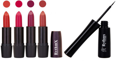 

Rythmx Super Matte Lipstick With Long Stay Black Eyeliner 1602(Pink)