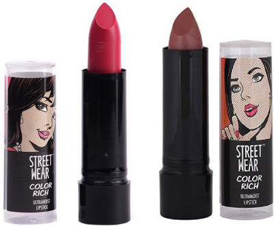

Street Wear XoXo & Pink Champagne Setof2 Lipstick(Multicolor, 4 g)