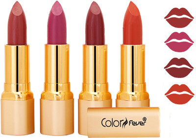 

Color Fever Exclusive Long Lasting Intense Wear Matte Lipstick (Multicolor) 21(Mauve, Plum, Mauve, Brick Orange, 16.8 g)