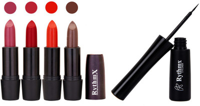 

Rythmx Super Matte Lipstick With Long Stay Black Eyeliner 1602(Purple)
