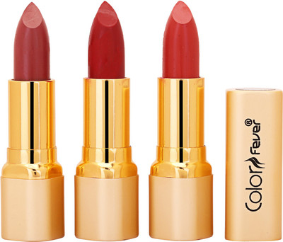 

Color Fever Non Transfer Premium Soft Matte Lipstick Set of 3 ( Mauve Red Orange Colors) 075(Multicolor, 12.6 g)