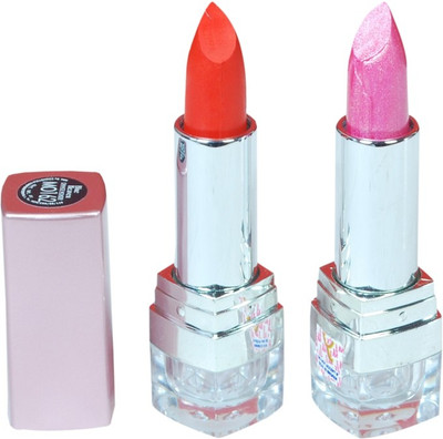 

Blue Heaven Follow Me Lipstick (Pack of 2) - Blossom Pink & Renewing Red(Multicolor)